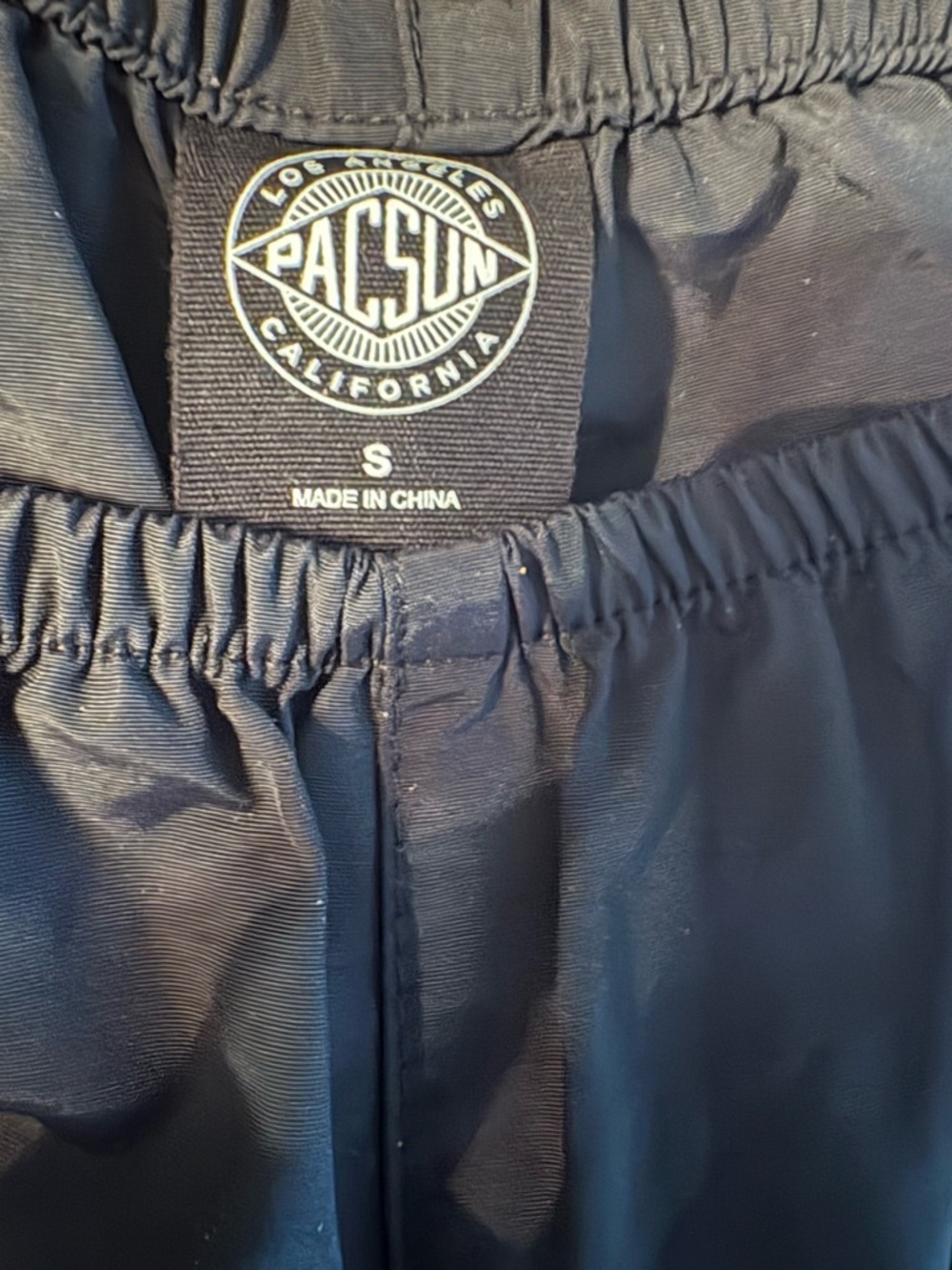 PacSun Black Track Jogger Pants with Pink Side Stripes and Ties Relaxed Fit - Picture 5 of 6